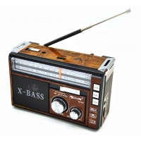 Радиоприёмник колонка с радио FM USB MicroSD и фонариком Golon RX-381 Brown на аккумуляторе