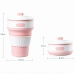 Складная силиконовая чашка Collapsible Coffe Cup 350 ml Pink| Силиконовый стакан| Складная кружка