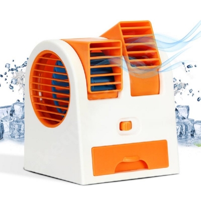 Мини Кондиционер Вентилятор Mini Fan Air Conditioning Оранжевый с охлаждением портативный очиститель воздуха для дома от USB