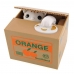 Детская интерактивная копилка сейф Кот воришка монет Mischief Saving Box Апельсин