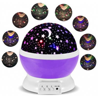 Ночник проектор звездного неба Star Master Dream вращающийся Фиолетовый