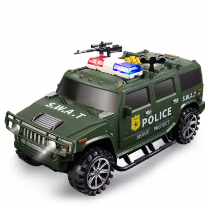 Электронная детская сейф копилка с кодом и отпечатком пальца в виде полицейской машины Хаммер SWAT Зеленая
